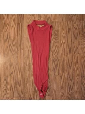 Red bodysuit with deep side cutouts! One size